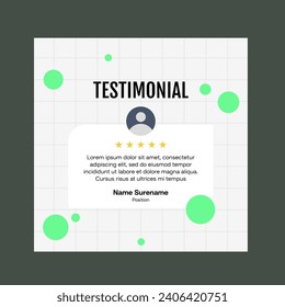Testimonial review template design  with star rating remark