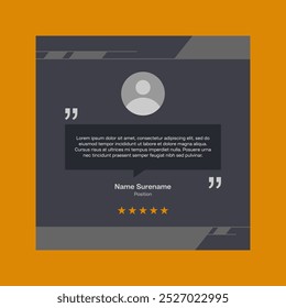 Testimonial review template design  with star rating remark