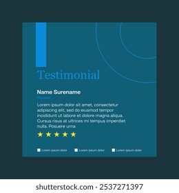 Testimonial review template design  with star rating remark