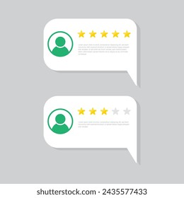 Testimonial Speech Bubble Set On Gray Background Vector Design.