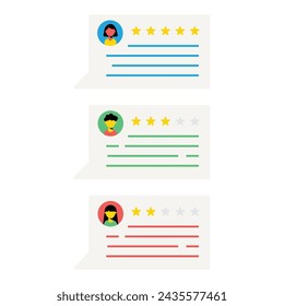 Testimonial Speech Bubble Set On Gray Background Vector Design.