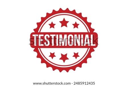 Testimonial Stamp. Red Testimonial Rubber grunge Stamp