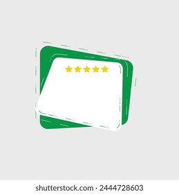 Testimonial template Vector and star rating. Suitable for Animation and mobile app isolated on background, illustration template design and creative presentation.
