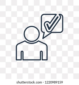 Testimonial vector outline icon isolated on transparent background, high quality linear Testimonial transparency concept can be used web and mobile