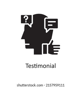 Testimonial vector solid Icon Design illustration. Human Mentality Symbol on White background EPS 10 File