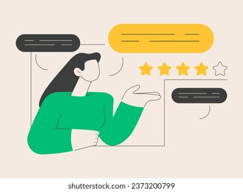 Testimonials abstract concept vector illustration. Testimonials page, client feedback, customer review, product recommendation, website navigation bar, menu element, UI design abstract metaphor.