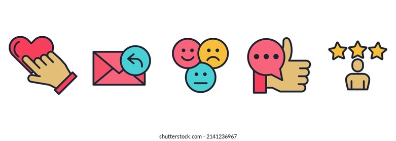 Testimonials feedback set icon symbol template for graphic and web design collection logo vector illustration