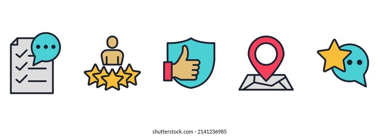 Testimonials feedback set icon symbol template for graphic and web design collection logo vector illustration