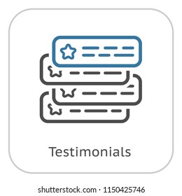 Testimonials Icon. Client Satisfaction symbol. Customer Relationship Management. Isolated UI element.