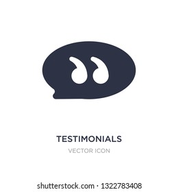 testimonials icon on white background. Simple element illustration from Feedback concept. testimonials sign icon symbol design.