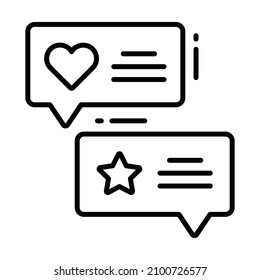 Icono de Testimonios, Encuesta y comentarios, ilustración vectorial moderna 