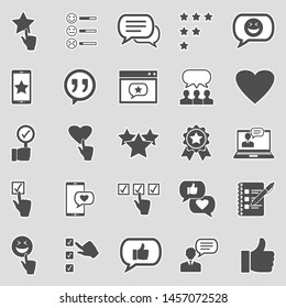 Iconos Testimoniales. Diseño adhesivo. Ilustración vectorial.