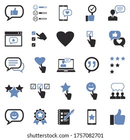 Testimonials Icons. Two Tone Flat Design. Vector Illustration.