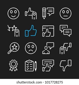 Testimonials line icons. Modern graphic elements, simple outline thin line design symbols. Vector icons set