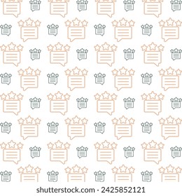 Testimonials symbol trendy repeating pattern orange fill vector illustration background