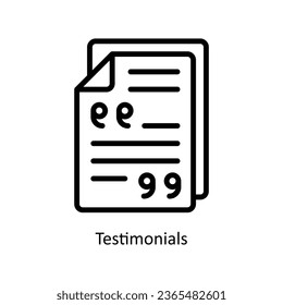 Testimonials vector  outline icon illustration. EPS 10 File.