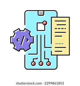 testing application color icon vector. testing application sign. isolated symbol illustration