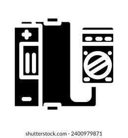 testing  battery glyph icon vector. testing  battery sign. isolated symbol illustration