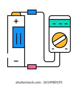 testing battery line icon vector. testing battery sign. isolated symbol illustration