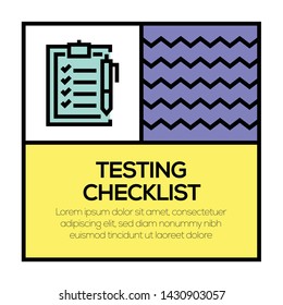TESTING CHECKLIST AND ILLUSTRATION ICON CONCEPT