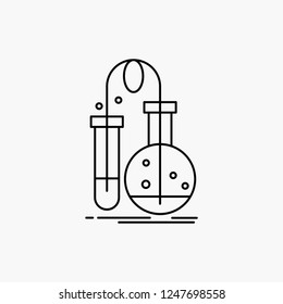 Testing, Chemistry, flask, lab, science Line Icon. Vector isolated illustration