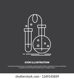 Testing, Chemistry, flask, lab, science Icon. Line vector symbol for UI and UX, website or mobile application