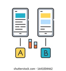 Testing color line icon. Investigation conducted to provide stakeholders with information about the quality of the software product. UI UX GUI design element. Editable stroke.