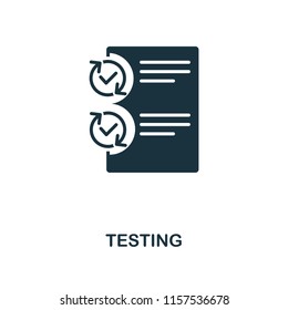Testing creative icon. Simple element illustration. Testing concept symbol design from project management collection. Can be used for mobile and web design, apps, software, print.