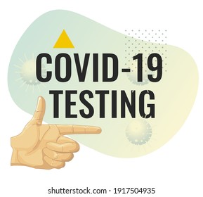 Instrucción de pruebas para el coronavirus nuevo - Icono COVID-19 como archivo EPS 10