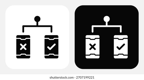 Conjunto de iconos monocromo dual de prueba