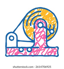 testing equipment electromagnetic doodle icon sketch vector. testing equipment electromagnetic sign. isolated symbol illustration