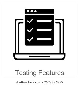 Testando recursos ícone de vetor design conceito
