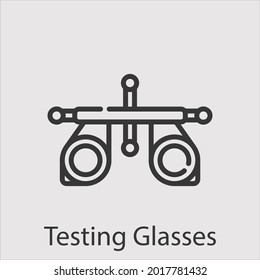 testing glasses icon vector icon.Editable stroke.linear style sign for use web design and mobile apps,logo.Symbol illustration.Pixel vector graphics - Vector