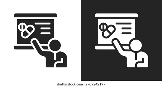 Icono de prueba en estilo de glifo blanco y negro