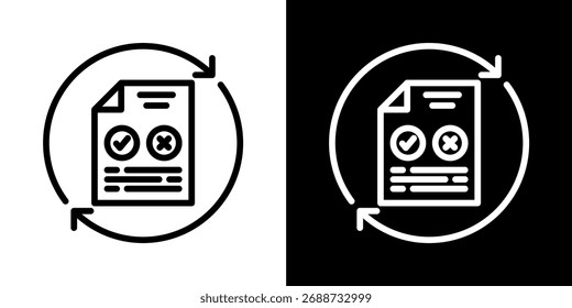 Icono de prueba de la línea de Ilustración vectorial de estilo blanco y negro