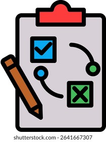 Testing Icon Lineal Color Vector Illustration