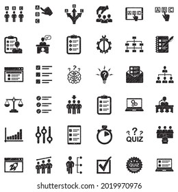 Testing Icons. Black Scribble Design. Vector Illustration.