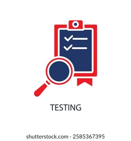 testing icons isolated on White Background. Flat style design