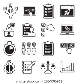 Testing Icons. Line With Fill Design. Vector Illustration.