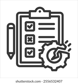 Testing Outline Icon Vector Illustration