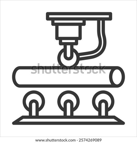 Testing Pipes Icon Vector Illustration Outline