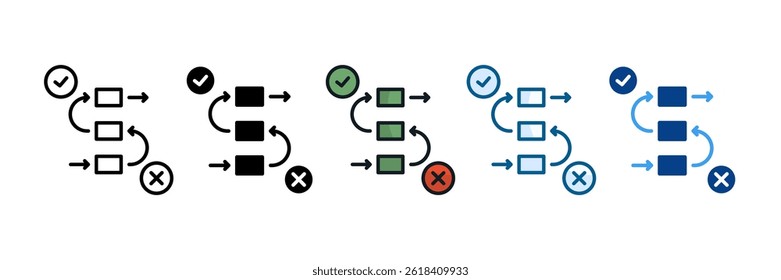 Testing Procedures Icon Set Multiple Style Collection