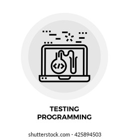 Testing Programming icon vector. Flat icon isolated on the white background. Editable EPS file. Vector illustration.