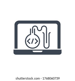 Testing Programming Related Vector Glyph Icon. Isolated on White Background. Vector Illustration.