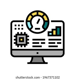 testing semiconductor manufacturing color icon vector. isolated symbol illustration