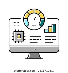 testing semiconductor manufacturing color icon vector. testing semiconductor manufacturing sign. isolated symbol illustration
