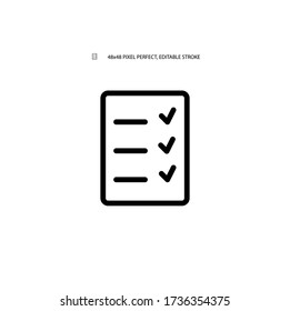 Testing simple line icon vector illustration. Editable stroke. 48x48 Pixel Perfect.