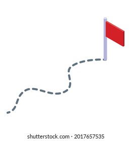 Testing software flag route icon. Isometric of testing software flag route vector icon for web design isolated on white background