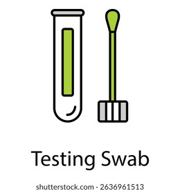 Testing Swab Vector Icon For Medical Use