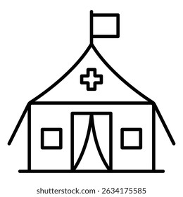 Testing Tent Vector Icon for Community Health Screening